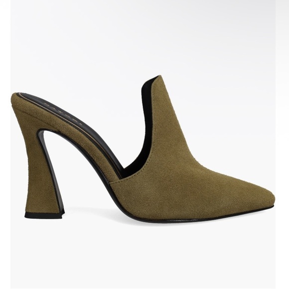 Natori Women’s Minh Pointed Toe Suede Olive Green Mule Sz 7.5 - Picture 3 of 5